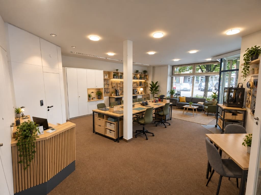 RE_SOURCE Studio – Visualisierung der geplanten Nutzung: Werkstattbereich Am Markt 2 in Nortorf